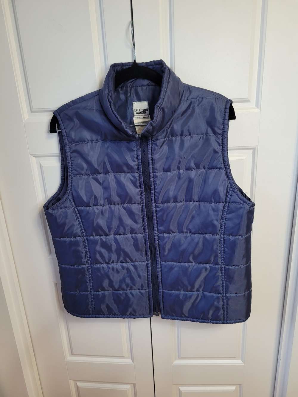 🍂 Vintage/Rare 80s/90s Au Coton Quilted Puffer Vest -Made in Canada - M - EUC